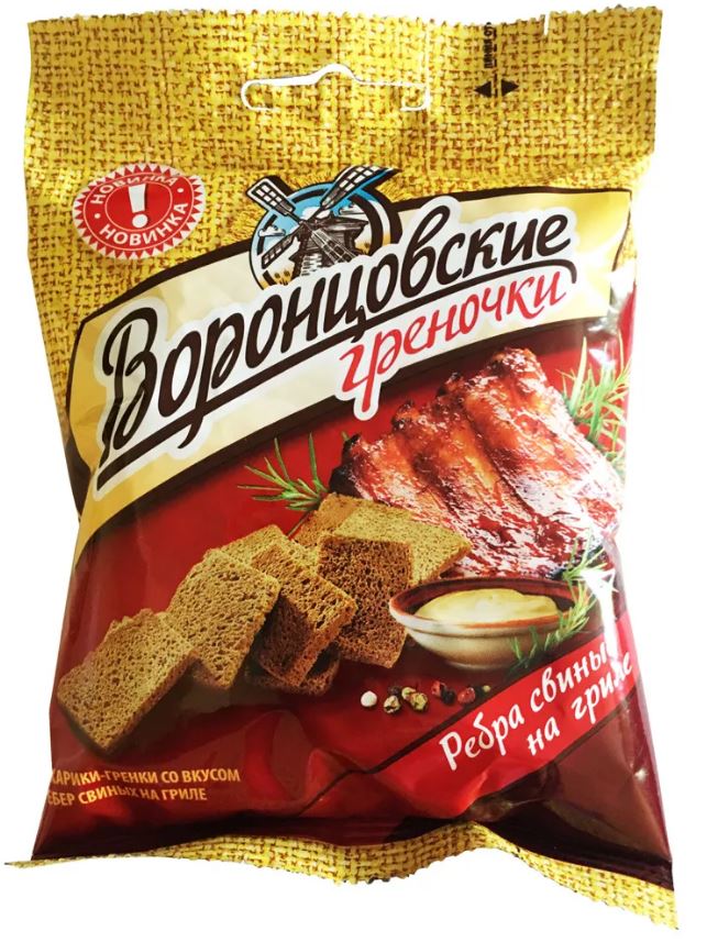 Сухарики Гренки Воронцовские со вкусом свиных ребер 60гр