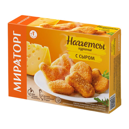 Наггетсы Мираторг куриные с сыром 250гр