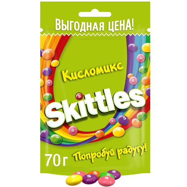 Драже Скиттлес 70гр Кисломикс