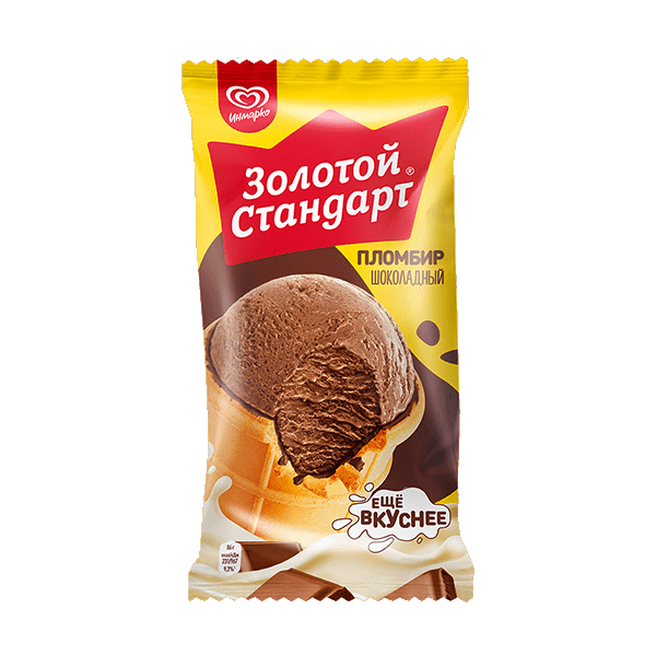 Мороженое Золотой стандарт Новый пломбир шок.в ваф.стак. 86г БЗМЖ