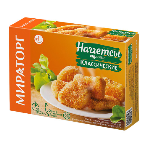 Наггетсы Мираторг куриные классические 250гр