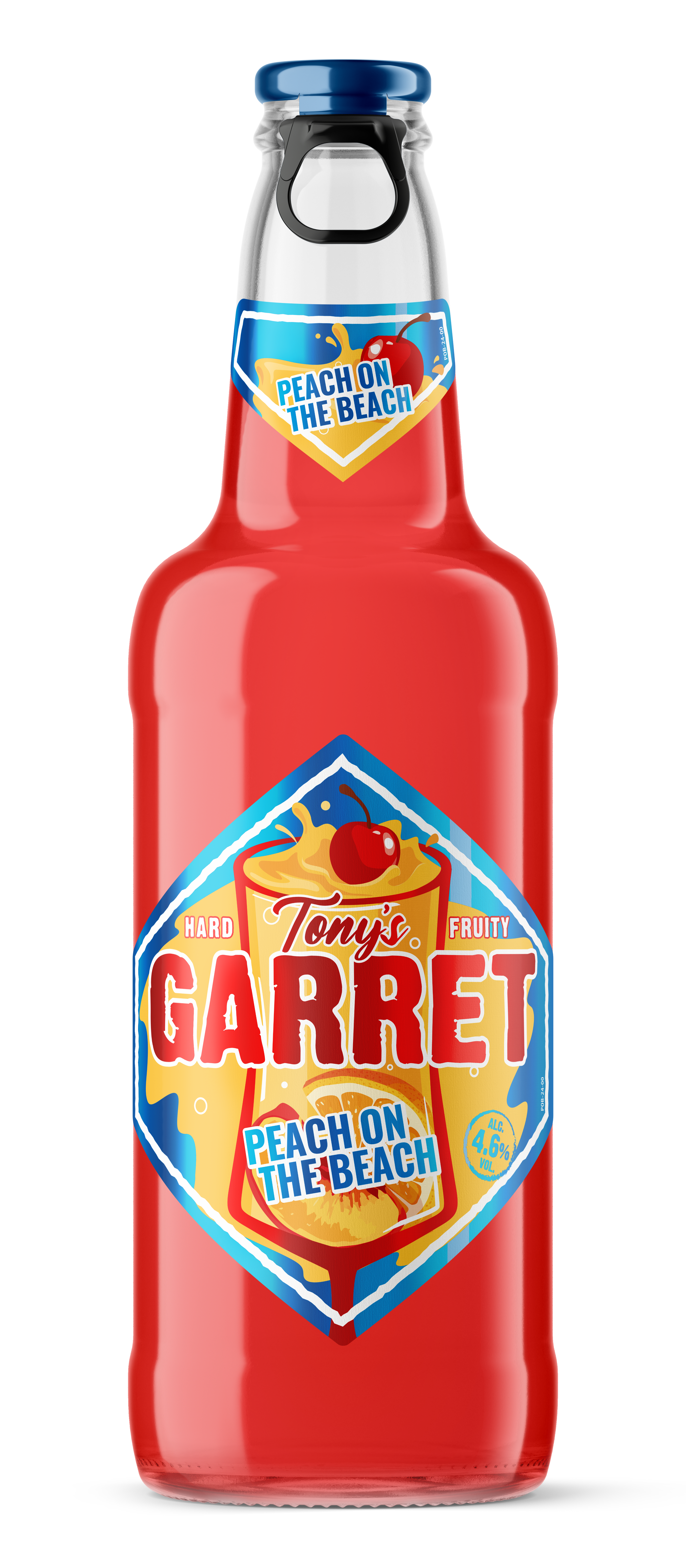 Напиток пивной Tony's Garret Hard Peach on the Beach 4,6% 0,4л стекло