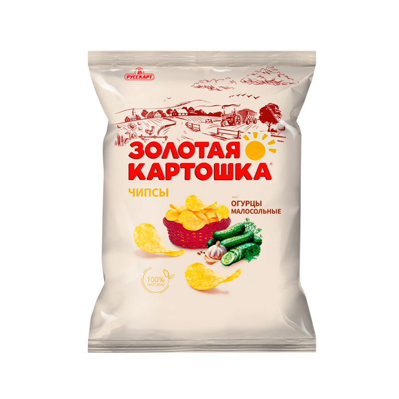 Чипсы Золотая Картошка 120г Малосольные огурцы