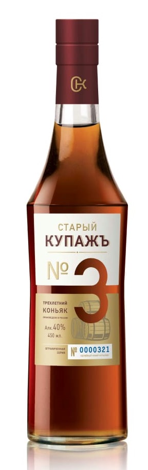 Коньяк Старый Купажъ трехлетний ординарный 40% 0,45л