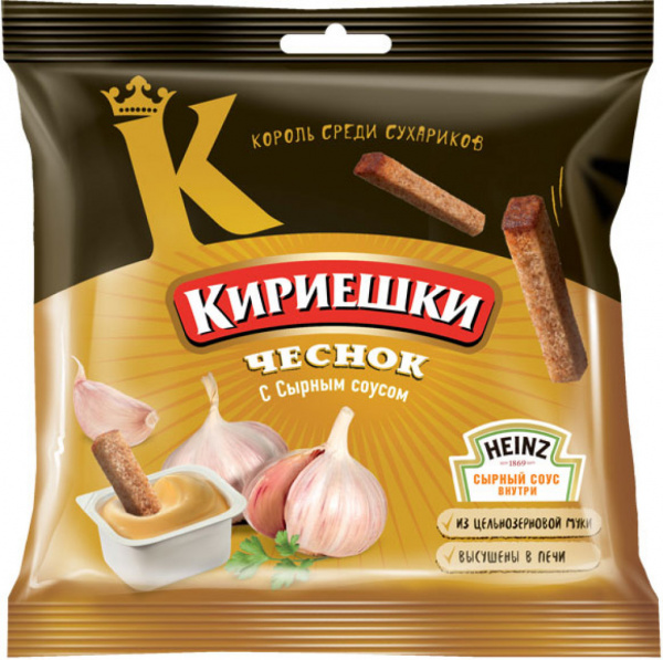 Сухарики Кириешки Heinz 60гр Чеснок с сырным соусом