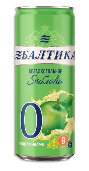 Пиво Балтика №0 Яблоко безалкогольное 0,33л ж/б
