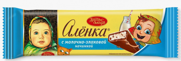 Шоколад Аленка 45гр с молочно-злаковой начинкой