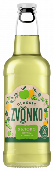 Лимонад Zvonko Classic Яблоко-огурец-лимон 0,4л стекло
