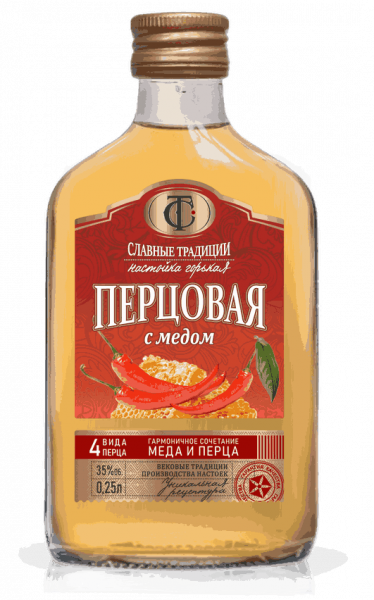 Настойка Славные Традиции Перцовая с медом горькая 35% 0,25л